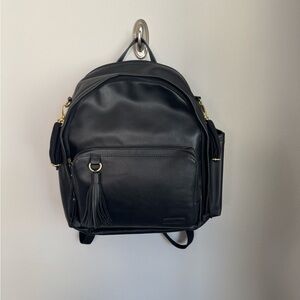 Black Backpack with Gold Accents
